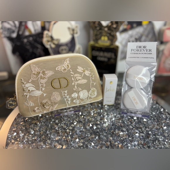 Dior Beige Floral Cosmetic Bag Set - Picture 1 of 10
